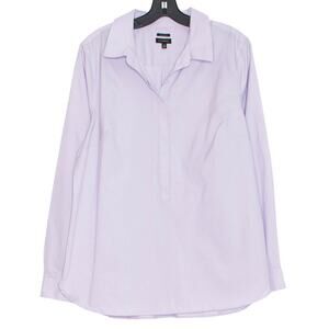 Talbots Purple Popover Top Plus Size 16 Business Casual Work Preppy Minimalist